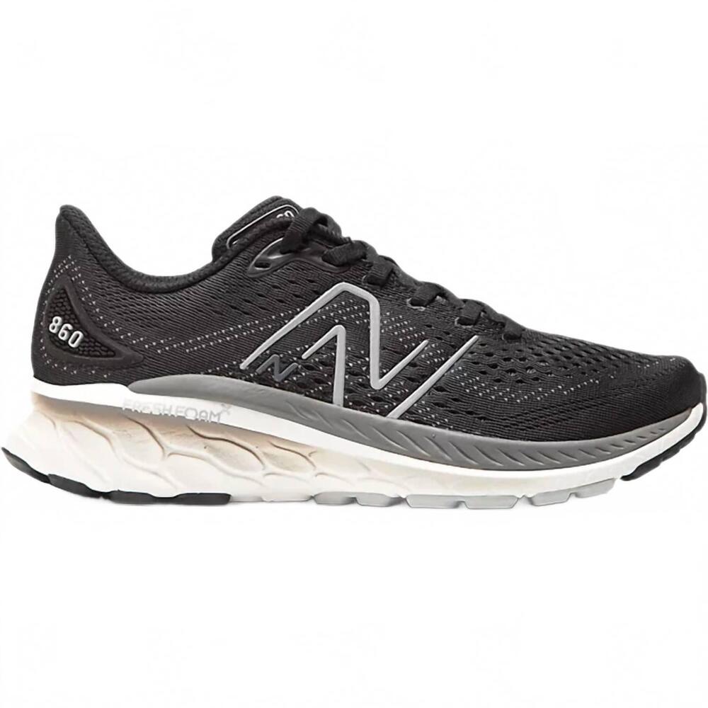 NEW NEW BALANCE women's fresh foam x 860v13 shoe in black/white/castlerock